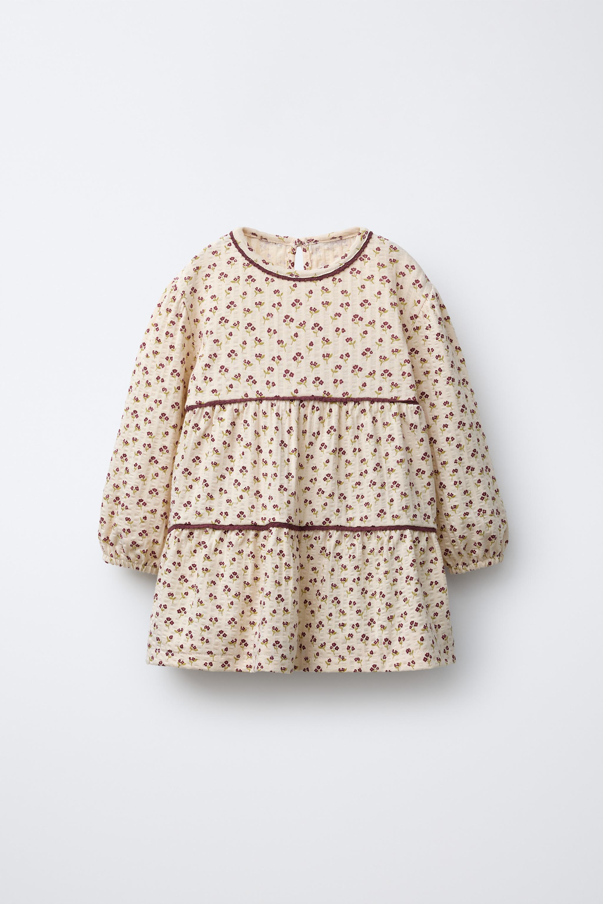 FLORAL TEXTURED PANEL DRESS
